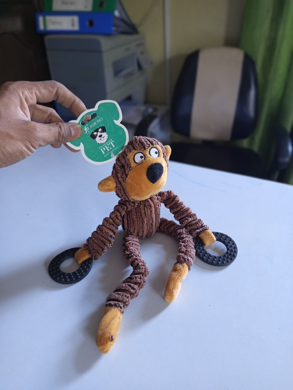 Dog toy elephant and monkey