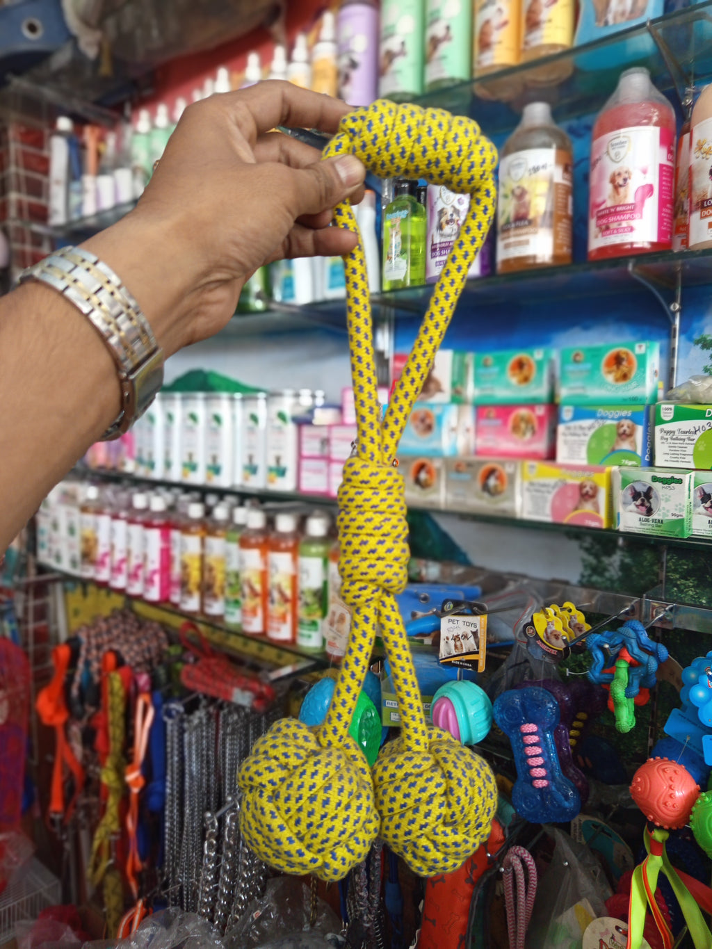 Double ball rope toy